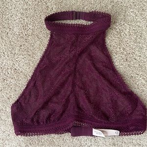 Victoria’s Secret Halter Lace Bralette with Underwire, Purple, Size M